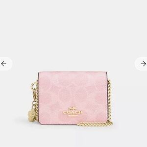 Coach Light Pink Crossbody Bag with Gold Chain